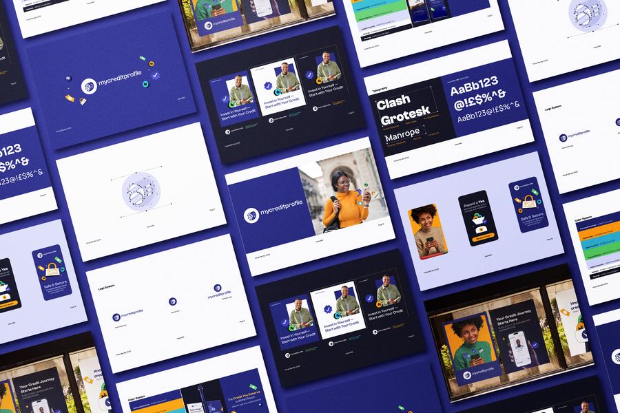My Credit Profile — Brand identity · Social system · Motion