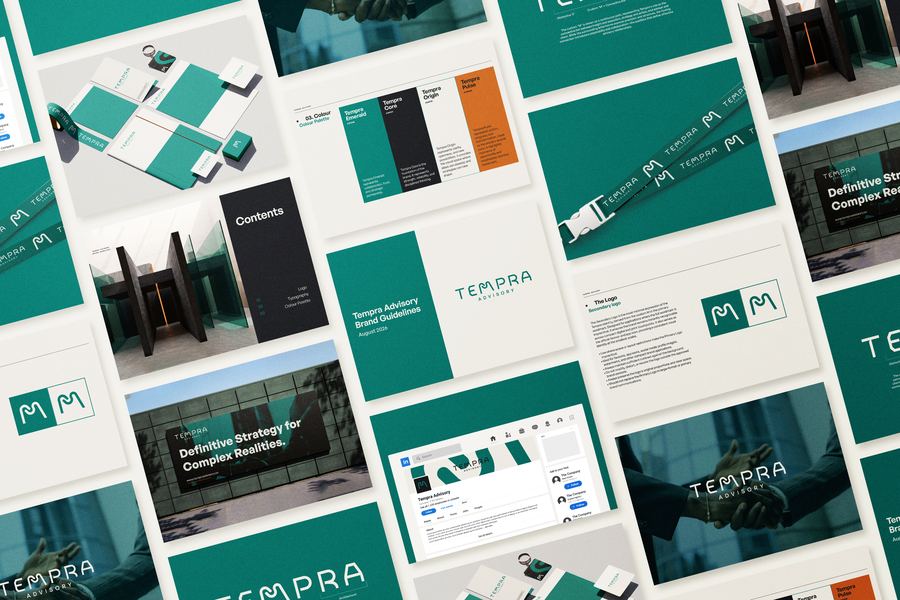 Tempra — Brand identity · Logo system · Stationery