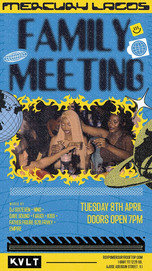 Family Meeting — Event flyer · Mercury Lagos × KVLT